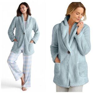 Soft Surroundings Women’s Plush soft Aqua “Most Wonderful Cardi” Jacket Sz small